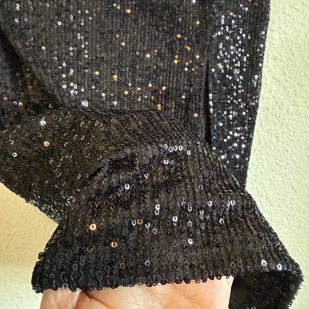 Sans Souci Black Sequin Pencil Skirt-Size M- NWOT - Picture 2 of 6